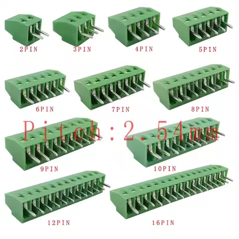 5/10Pcs KF128 2.54mm Pitch PCB Terminal Block Connector 150V 6A 2/3/4/5/6/7/8/9/10/12/14/16Pin Screw