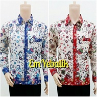 Hem / Long Sleeve Batik Shirt For Men