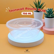 Thinwall KLIR Round 750ml CONTENTS 25 PCS Food Container Round Bowl 750 ML Plastic Dinner Bowl/