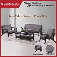 Iona Fabric Wooden Frame Sofa