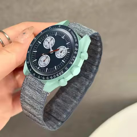 20mm Magnetic Denim Watchband For Omega X Swatch Joint MoonSwatch Nylon Strap For Omega X Swatch Moo