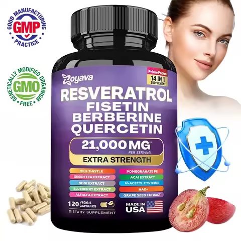 Resveratrol, Fisetin, Berberine, Quercetin Capsule Supplement, Skin, Immunity, Antioxidant, Promote 