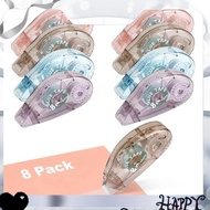 [untedvrip9n]Double Sided Tape Roller - 8 Pack Adhesive Scrapbook Glue Tape Runner Roller (8mm X 210