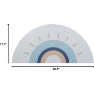 Zeeinx Welcome Door Mat Half Round Area Rug Cute Sun Printing Door Mat Outdoor Non Slip Absorbent Fl