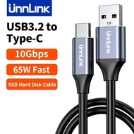 Unnlink USB 3.2 10Gbps Type C Cable USB A to Type-C Data Transfer USB C SSD Hard Disk Wire 3A PD 65W