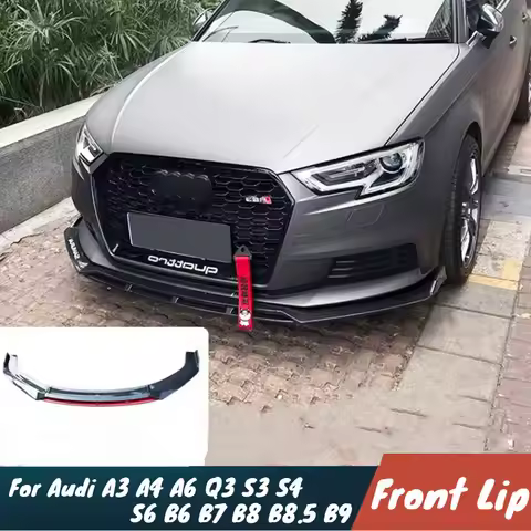 Sedan Front Bumper Lip Chin Spoiler Splitter Bodykit Universal For Audi A3 A4 A6 Q3 S3 S4 S6 B6 B7 B