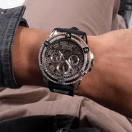 1 Piece US Men's Cut-Through Analogue Quartz Watch - 48 Mm Silver Stainless Steel Case & Bracelet, S