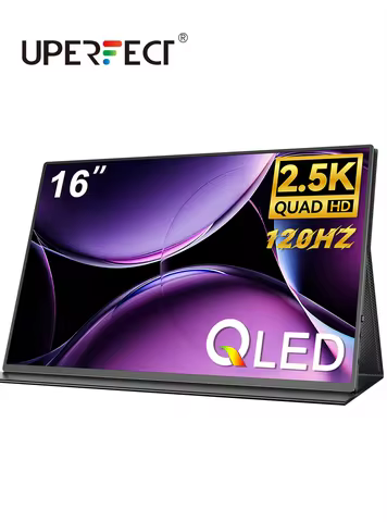UPERFECT QLED 2.5K Portable Monitor Upgraded 16" 8 Bits Matte IPS HDR Eye Care Screen Gaming Laptop 