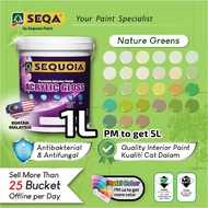 ( Green / Hijau )1L 💥Sequoia Acrylic Interior Gloss 💢 Cat Kilat Dinding