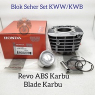 CYLINDER BLOK SEHER PISTON RING SET KOMPLIT HONDA KWB KUALITAS ASLI ORIGINAL HONDA REVO ABS ABSOLUTE