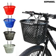 [SM]Bicycle Basket Strong Large Capacity Hollowed-out Plastic Basket Multifunctional Item Storage Removable Folding Bike Organizer Front Basket Cycling Accessories