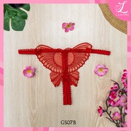 UNDERWEAR LINGERIE WANITA CD G STRING OPEN CROTCH KUPU-KUPU GS07