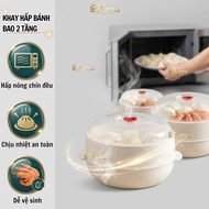 TDG 2-layer dumpling steaming tray, heat-resistant dumpling steaming tray, good for microwave use HH