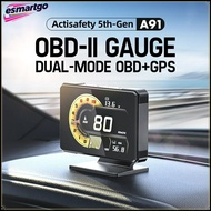 Car Meter A91 HUD Voltage Speed RPM Turbo Oil Temp Gauge Headup Display for Car Electronicos Hud Dis