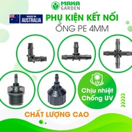 High quality 4mm LDPE pipe accessories, shrink, numb, connect, thread transfer, end seal for 4mm ldp