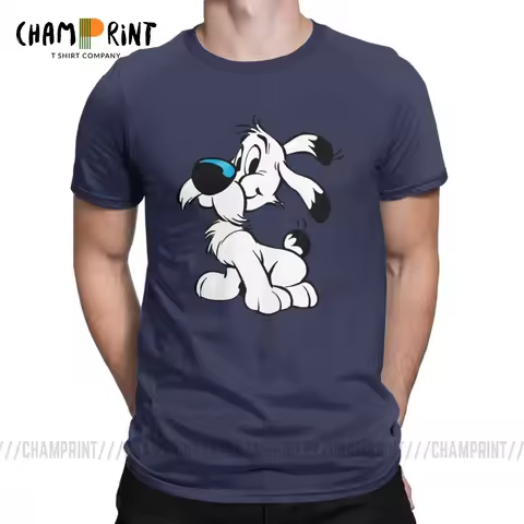 Men's T-Shirts Asterix And Obelix Novelty Cotton Tees Short Sleeve Dogmatix Idefix Ideafix Obelix Do