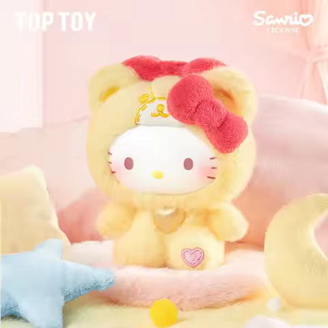100% Genuine TOPTOY Hello Kitty Teddy Pajamas Series Blind Box PVC Plush Accessory Kitty Cat Blind B