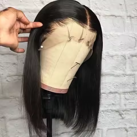 Glueless Straight bob Wig brazilian Human Hair bob wig 13x6 HD Transparent Lace Frontal Wigs Short B