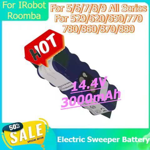 Battery for IRobot Roomba 5/6/7/8/9 All Series for 529/620/650/770/780/860/870/880 Electric Sweeper 