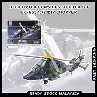 Helicopter Gunships Fighter Jet EC-665 1:72 DIY Chopper Airplane Aircraft Military Blocks Model Coll