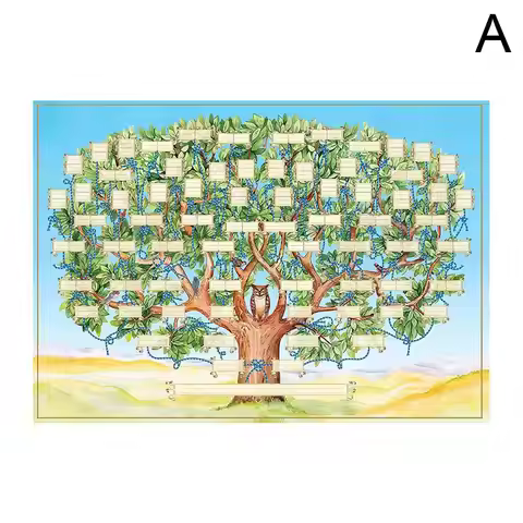 6 Generation Fillable Family Tree Chart - Blank Ancestry Genealogy Poster & Family History Wall Art 