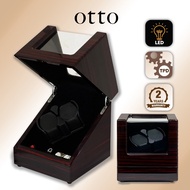 [1 Year Warranty] OTTO DUAL Watch Winder Case for Automatic Watch TPD, LED LIGHT Functions Red/Black