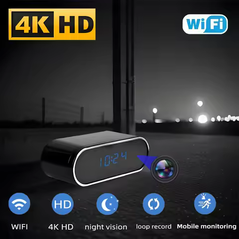 Upgraded HD 4K mini camera with improved resolution, infrared night vision, motion detection, wirele
