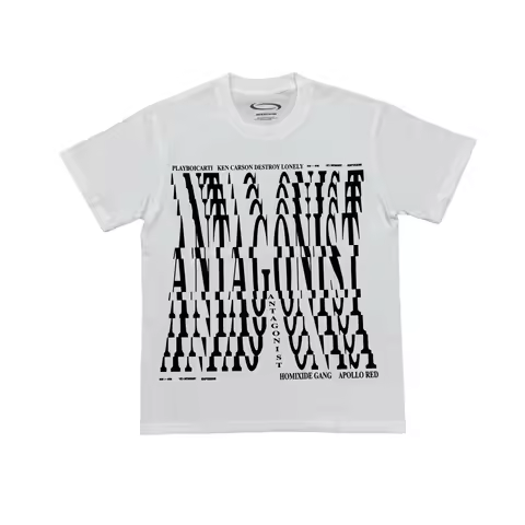 New Men Antagonist 2.0 Tour merch Playboi Carti T Shirts T-Shirt Hip Hop Skateboard Street Cotton T-