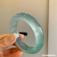 Jenis Ais Wanita Terapung Bunga Biru Dasar Gelang Asli Lingkaran Tulen Jadeite Myanmar Air Jelas Jad