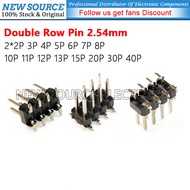 [2-10pcs] Double Row Pin SMD 2.54mm 2*2P 3P 4P 5P 6P 7P 8P 10P 11P 12P 13P 15P 20P 30P 40P Connector
