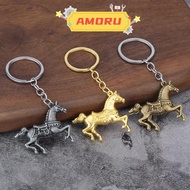 AMOR12U7 Metal Horse Keychain, Zodiac Horse  War-Horse Pendant, Fashion Horse To Success Keyring Hor