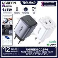 Ugreen Charger Head Adapter 45W / 27W / 25W / 20W Dual USB Type C GaN PD Fast Charging CD294