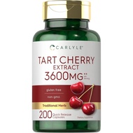 Carlyle Tart Cherry Extract Capsules | 200 Count | and Gluten Free Formula | Traditional Herb Supple