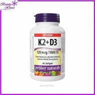Webber Naturals - 健體護骨維他命 K2 (120 微克)+ 維他命 D3 (1000 IU) 60 粒 [平行進口] 此日期前最佳:2028年02月29日