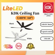 KDK U60FW DC Motor 5-Blade Ceiling Fan w/ Tri-Tone LED & Remote, 12-Month KDK SG Warranty