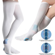 1Pair Anti Embolism Stockings,15-21 mmHg,Ted Hose White Compression Socks,Knee High Medical Compress