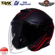 TRAX Helmet TG-263 Matt Black/Red-G1 (PSB Approved) Come with Free Helmet Bag