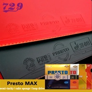 Friendship 729 PRESTO MAX Spin / Speed Getah Tenis Meja Profesional dengan Pips dalam Getah Ping Pon