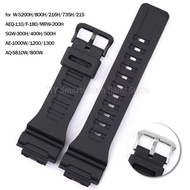 PU Silicone Watch Strap for Casio AQ-S810W 800W SGW-300H AE1000W AEQ110W W800H W216H W735H Waterproo