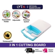LYTA HOME 3 IN 1 Multifunction Magic Cutting Board Drain Basket Kitchen Chopping Board Storage Bucke