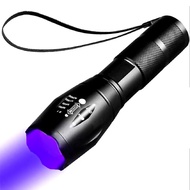 LED flashlight UV 365nm purple light, super bright Lampu Suluh LED UV 365nm Cahaya Ungu, Sangat Tera