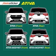 Sticker Aruz dan Ativa, Sticker belakang Perodua Aruz & Ativa, Custom Sticker, Sticker Kereta.