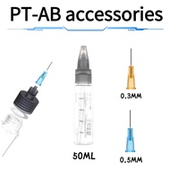 DSPIAE 0.3mm 0.5mm PT-AB Wash-Free Airbrush Specialized Spray Needle 50ml Paint Mixing Bottle Wash-F