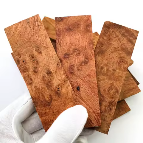 1pc African Huanghuali Burl Wood Blanks DIY Material for Knife Handle Rod Reel Seat & Wood Carving C