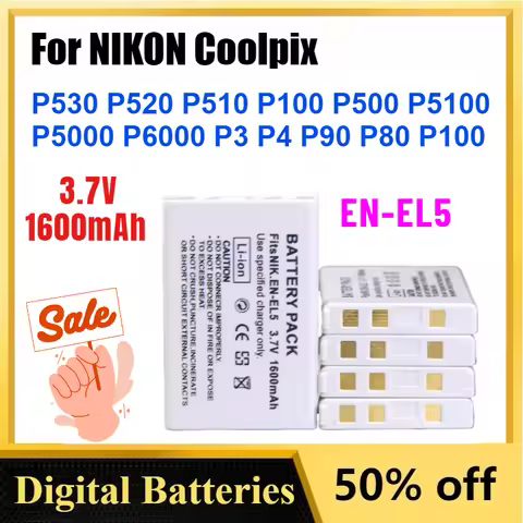 New 3.7V 1600mAh EN-EL5 ENEL5 Battery For NIKON Coolpix P530 P520 P510 P100 P500 P5100 P5000 P6000 P