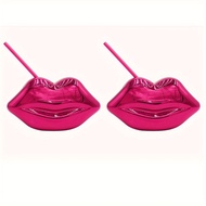 Shaped Plastic Cup With Straw Novelty Lips Tumbler Creative Cocktail Juice Drinking Mug Bachelorette
