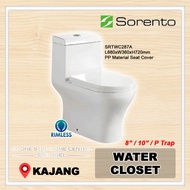 SORENTO WC One Piece Bathroom Water Closet Washdown Toilet Bowl (WHITE) SRTWC287 A 8/10"/P Trap