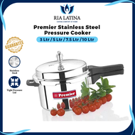 Premier Stainless Steel Pressure Cooker 3 Ltr / 5 Ltr / 7.5 Ltr / 10 Ltr