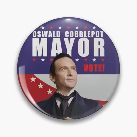 Oswald Cobblepot For Mayor Soft Button Pin Funny Cute Hat Clothes Collar Lover Gift Jewelry Creative