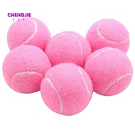 6Pcs Pack Pink Tennis Balls Wear-Resistant Elastic Training Balls 66mm Ladies Beginners Practice Ten